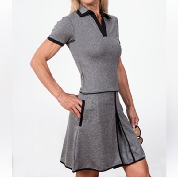 Scratch Seventy Charlotte Short Sleeve Golf Mini Athletic Dress Gray Size S - Picture 3 of 14
